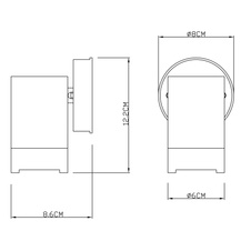 Venkovní svítidlo, plast černý, plast průhledný, používat pouze s LED, IP44, ŠxV: 8x12cm, H:9cm, bez žárovky 1xGU10, max. 5W 230V.