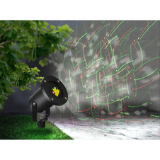 Laserový projektor, venkovní svítidlo, IP65,&gt; 1000 červených a zelených světelných bodů s efekty, dálkové ovládání, ø100, V: 280, včetně 1xLaser 10W 230V, červené / zelené