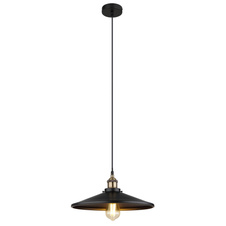 Závěsné svítidlo, hliník zlatý, hliník černý, včetně žárovky E27 Dekor 11405, Ø36cm, V:120cm, včetně žárovky 1xE27 60W 230V, 390lm, 2700K.