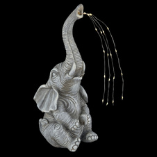 Solárne svietidlo, plast sivý matný, plast číry, vypínač, batéria AAA 300mAh 1,2V, IP44, slon, DxŠxV: 135x130x325mm, vrátane 20x LED 0,024W 3V 3000K