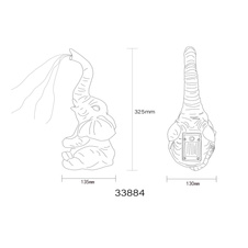 Solárne svietidlo, plast sivý matný, plast číry, vypínač, batéria AAA 300mAh 1,2V, IP44, slon, DxŠxV: 135x130x325mm, vrátane 20x LED 0,024W 3V 3000K