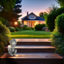 Solární svítidlo, plast šedý matný, plast čirý, vypínač, baterie AAA 300mAh 1,2V, IP44, opice, DxŠxV:20x15,5x27,5cm, včetně LED 0,024W 3V 3000K