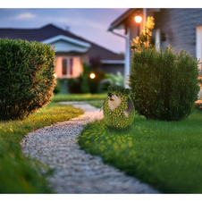 Solární svítdlo, kovové hnědé, plast zelený, vypínač, baterie AA 400mAh 1,2V, IP44, ježek, DxŠxV:16x18,5x21cm, včetně LED 0,06W 3V 3000K