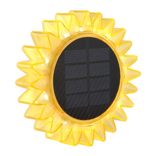 Solární svítidlo, plast černá matná, plast žlutá, vypínač, baterie AA 800mAh 1,2V, IP44, slunečnice se zapichovacím hrotem nebo k zavěšení, ø:13cm, V:29,5cm, včetně 8xLED 0,06W 3V, 3000K