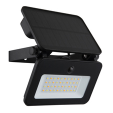 Solární svítidlo, kov/plast černý/bílý, čiré sklo, vypínač, paměť, baterie. CR18650 2200mAh 3,7V, IP65, 3 úrovně jasu 100-50-20%, nabíjí se cca 6-8h, svítí cca 10h, ŠxV:14,3x15,5cm, AL:110cm, LED 8W 5V, výkon 200-1000lm, CCT 3000/4000/6500K.