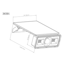 Solární svítidlo, plast černý matný/bílý/čirý, vypínač, baterie CR18650 1800mAh 3,7V, IP65, 2 nastavení senzoru, doba svícení cca 20s, dobíjí se cca 6 hodin, svítí cca 10 hodin, magnet, ŠxV:14,2x9cm, AL:15cm, LED 5W 3,7V 500 lm 4000K