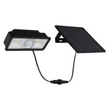 Solární svítidlo, plast černý matný/bílý/čirý, vypínač, baterie CR18650 1800mAh 3,7V, IP65, 2 nastavení senzoru, doba svícení cca 20s, dobíjí se cca 6 hodin, svítí cca 10 hodin, magnet, ŠxV:14,2x9cm, AL:15cm, LED 5W 3,7V 500 lm 4000K