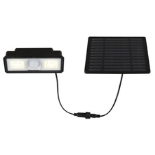 Solární svítidlo, plast černý matný/bílý/čirý, vypínač, baterie CR18650 1800mAh 3,7V, IP65, 2 nastavení senzoru, doba svícení cca 20s, dobíjí se cca 6 hodin, svítí cca 10 hodin, magnet, ŠxV:14,2x9cm, AL:15cm, LED 5W 3,7V 500 lm 4000K