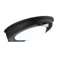 Solární svítidlo, plast černý/bílý, vypínač, spínač, baterie CR18650 1200mAh 3,7V, IP54, dobíjí se cca 6 hodin, svítí cca 12 hodin, 3 nastavení senzoru, ŠxV:10,8x3,3cm, AL:14cm, LED 2,5W 3,7V, zdroj 300lm, výkon 250lm, 4000K