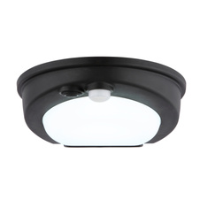 Solární svítidlo, plast černý/bílý, vypínač, spínač, baterie CR18650 1200mAh 3,7V, IP54, dobíjí se cca 6 hodin, svítí cca 12 hodin, 3 nastavení senzoru, ŠxV:10,8x3,3cm, AL:14cm, LED 2,5W 3,7V, zdroj 300lm, výkon 250lm, 4000K