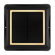 Solární svítidlo, hliník černý matný, plast černý/bílý, vypínač, baterie CR18650 1500mAh 3,7V, IP65, lze zapojit nebo zavěsit, 3 úrovně jasu: 15% 10lm, 75% 40lm, 100% 60lm, DxŠxV:14x14x3,6cm, výška s hrotem 11,3cm, LED 1,2W 3,7V 3000K
