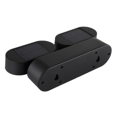 Solární svítidlo, plastov černobílý, vypínač, baterie. CR18650 1200mAh 3,7V, IP44, lze zapojit do zásuvky nebo zavěsit, ve tmě svítí vždy 8lm, když senzor detekuje pohyb, svítí 300lm po dobu 20s, DxŠxV:23x10,3x55cm, LED 7,2W 3V, výkon 300lm, 3000K