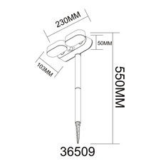 Solární svítidlo, plastov černobílý, vypínač, baterie. CR18650 1200mAh 3,7V, IP44, lze zapojit do zásuvky nebo zavěsit, ve tmě svítí vždy 8lm, když senzor detekuje pohyb, svítí 300lm po dobu 20s, DxŠxV:23x10,3x55cm, LED 7,2W 3V, výkon 300lm, 3000K
