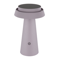 Solární svítidlo, plastové růžové, černé, dotykový stmívač, paměť, bez adaptéru a USB kabelu, CR18650 1800mAh 3,7V, IP54, USB-C nabíjení cca 4h / solární cca 22h, ø:14cm V:23cm, LED 4W 3,7V, zdroj 30-400lm, výkon 50-200lm, CCT 1800/2700/3000K.