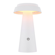 Solární svítidlo, plastové bílé, černé, dotykový stmívač, paměť, bez adaptéru a kabelu USB, baterie. CR18650 1800mAh 3,7V, IP54, USB-C nabíjení cca 4h / solární cca 22h, ø:14cm V:23cm, LED 4W 3,7V, zdroj 30-400lm, výkon 50-200lm, CCT 1800/2700/3000K.