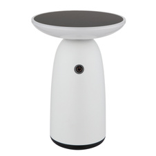 Solární svítidlo, hliník bílý mat, plast černý mat/bílé, dotykový stmívač, paměť, bez adaptéru, baterie. CR18650 1800mAh 3,7V, IP54, nabíjení: USB-C 5h / solární 8h, ø:16cm, V:22,5cm, LED 10W, 230V, zdroj 100-1000 lm, výkon 50-500 lm, 3000K