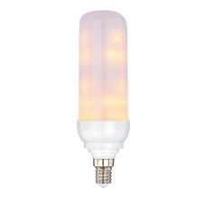 LED žárovka, plast bílý a průhledný,efekt ohně, Ø43, V: 147, včetně 1xLED E14 3W 230V, 88lm, 1600K