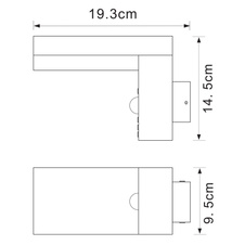 Venkovní svítidlo, nerez antracit, plast opál bílý, IP44, senzor 90 °, 2-8 metrů, V:max. 2,5m, ŠxV: 10x115cm, H:19cm, včetně 1xLED 9,5W 230V, 800lm, 3000K
