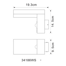 Venkovní svítidlo, nerez antracit, plast opál bílý, IP44, senzor 90 °, 2-8 metrů, V:max. 2,5m, ŠxV: 10x115cm, H:19cm, včetně 1xLED 9,5W 230V, 800lm, 3000K