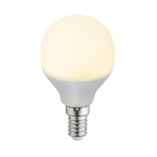 LED žárovka, keramika, bílá, Ø4,5cm, V:7,9cm, 1xE14 ILLU 4,9W 230V, 470lm, 3000K.