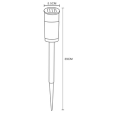 Solární svítidlo nerezová ocel, plast satinovaný, součástí balení dobíjecí baterie AAA 100mAh 1,2V, IP44, Ø55mm, V:390mm, v balení 2 kusy, vč. 10x LED 0,06W 3V, 3000K