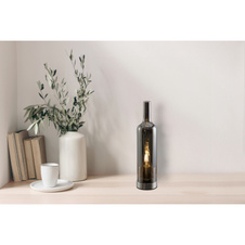 Stolní svítidlo šedé sklo, Ø:8,5cm, V:33cm, bez žárovky 1xE14 40W 230V