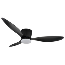 Stropní ventilátor, kov/plast černý mat, akryl bílý, stmívatelný, více rychlostí nástěnným vypínačem, paměť, časovač, dálkové ovládání, 2 směry otáčení, ø: 1315mm, V: 226mm, LED 20W 230V, zdroj 2460 lm, výkon 1450 lm, CCT 2700-6500K
