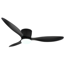 Stropní ventilátor, kov/plast černý mat, akryl bílý, stmívatelný, více rychlostí nástěnným vypínačem, paměť, časovač, dálkové ovládání, 2 směry otáčení, ø: 1315mm, V: 226mm, LED 20W 230V, zdroj 2460 lm, výkon 1450 lm, CCT 2700-6500K