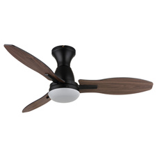 Stropní ventilátor, kov černý, plast bílý, imitace dřeva, několik úrovní nástěnným vypínačem, paměť, časovač, dálkové ovládání, 25m², otáčení ve dvou směrech, ø: 1070mm, V: 325mm, LED 22W 230V, zdroj 2890lm, výkon 2453lm, CCT 3000/4500/6000K