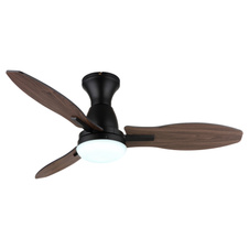 Stropní ventilátor, kov černý, plast bílý, imitace dřeva, několik úrovní nástěnným vypínačem, paměť, časovač, dálkové ovládání, 25m², otáčení ve dvou směrech, ø: 1070mm, V: 325mm, LED 22W 230V, zdroj 2890lm, výkon 2453lm, CCT 3000/4500/6000K