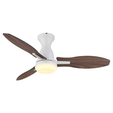 Stropní ventilátor, kov bílý, plast bílý, imitace dřeva, několik rychlostí nástěnným vypínačem, paměť, časovač, dálkové ovládání, 25m², 2 směry otáčení, ø: 1070mm, H: 325mm, LED 22W 230V, zdroj 2890lm, výkon 2453m, CCT 3000/4500/6000K