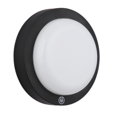 Stropní svítidlo, plast černý/bílý, dotykové zapínání/vypínání, dotykový stmívač, bez adaptéru, USB-A 2.0 - USB-C, baterie CR18650 1800mAh 3,7V, magnet pro snadnou montáž na stěnu, ø: 150mm, H: 50mm, kabel 1000mm, LED 1,2W 230V, výkon 130lm, 3000K