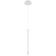 Závěsné svítidlo, bílý matný kov, saténový akryl, čirý, bílý PVC kabel, ø: 120mm, V: 1200mm, bez žárovky 1xG9 LED, max. 4W 230V