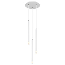 Závěsné svítidlo, kov bílý mat, akryl satén, čirý, PVC kabel bílý, výškově nastavitelné, ø: 240mm, V: 1200mm, bez žárovek 3xG9 LED, max. 4W 230V