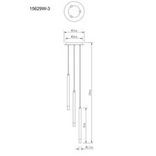 Závěsné svítidlo, kov bílý mat, akryl satén, čirý, PVC kabel bílý, výškově nastavitelné, ø: 240mm, V: 1200mm, bez žárovek 3xG9 LED, max. 4W 230V