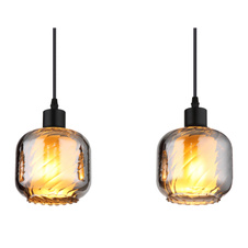 Závěsné svítidlo, černý matný kov, kouřové sklo, bílé, černý PVC kabel, možnost snížení výšky, DxŠxV: 890x140x1200mm, bez žárovek 4xE27, max. 25W 230V