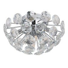 Stropní svítidlo, chromovaný kov, čiré krystaly K9, ø: 390mm, V: 220mm, bez žárovek 10xG9, max. 7W 230V