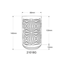 Stolní lampa, bílý plast, šedý kov, dekorativní děrování, dotykový a krokový spínač, RGB měnič barev a fixace, bez adaptéru, USB-C - USB-C, 2h nabíjení, 6h svícení, ø: 80mm, V: 140mm, délka kabelu 800mm, LED 1W 230V, výkon 15lm, barva+6000K