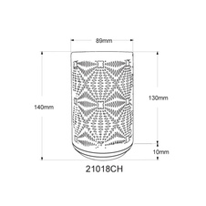 Stolní lampa plastová bílá, kovová s ozdobným děrováním v barvě šampaňského, dotykové zapínání/vypínání, RGB, bez adaptéru, Aku.CR18650 500mAh 3,7V, dobíjení 2h, svítí 6h, ø: 80mm H: 140mm, LED 1W 230V, zdroj 40lm, výkon 15lm, barva+6000K
