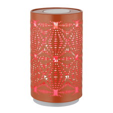 Stolní lampa, bílý plast, zlatý kov, dekorativní perforace, dotykový a krokový spínač, RGB měnič barev a fixace, bez adaptéru, USB-C - USB-C, 2h nabíjení, 6h svícení, ø: 80mm, V: 140mm, délka kabelu 800mm, LED 1W 230V, výkon 15lm, barva+6000K