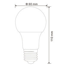 LED žárovka, opál, AGL, stmívatelná, Ø60, V:108, 1xE27 10W 230V, 810lm, 3000K.