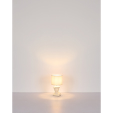 Stolní lampa, keramická šedá, textil šedý, PVC kabel bílý, kolébkový vypínač na kabelu, ø: 175mm, V: 330mm, délka kabelu 1300mm, bez žárovky 1xE14, max. 40W 230V