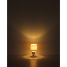 Stolní lampa, keramická šedá, textil šedý, PVC kabel bílý, kolébkový vypínač na kabelu, ø: 175mm, V: 330mm, délka kabelu 1300mm, bez žárovky 1xE14, max. 40W 230V