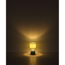 Stolní lampa, keramika v barvě popela, barva textilu popel, PVC kabel bílý, kolébkový vypínač na kabelu, ø: 175mm, V: 315mm, délka kabelu 1300mm, bez žárovky 1xE14, max. 40W 230V