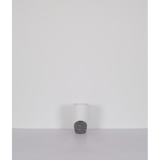 Stolní lampa, keramika šedá, textil bílý, PVC kabel bílý, kolébkový vypínač na kabelu, ø: 160mm, V: 315mm, délka kabelu 1300mm, bez žárovky 1xE14, max. 40W 230V