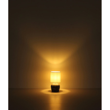 Stolní lampa, keramika šedá, textil bílý, PVC kabel bílý, kolébkový vypínač na kabelu, ø: 160mm, V: 315mm, délka kabelu 1300mm, bez žárovky 1xE14, max. 40W 230V