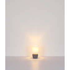 Stolní lampa, bílá keramika, bílý textil, bílý PVC kabel, kolébkový vypínač na kabelu, ø: 160mm, V: 315mm, délka kabelu 1300mm, bez žárovky 1xE14, max. 40W 230V