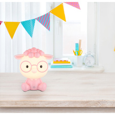 Stolní lampa, plast růžový a bílý, dotykové zapínání/vypínání, dotykový stmívač, bez adaptéru, USB-A 2.0 - USB-C, doba nabíjení cca 2 hod. a doba svícení cca 10 hod., svítí během nabíjení, DxŠxV: 210x150x220mm, LED 1W 230V, výkon 32lm, 3000K