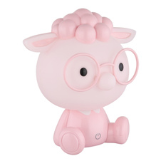 Stolní lampa, plast růžový a bílý, dotykové zapínání/vypínání, dotykový stmívač, bez adaptéru, USB-A 2.0 - USB-C, doba nabíjení cca 2 hod. a doba svícení cca 10 hod., svítí během nabíjení, DxŠxV: 210x150x220mm, LED 1W 230V, výkon 32lm, 3000K