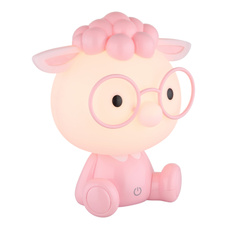 Stolní lampa, plast růžový a bílý, dotykové zapínání/vypínání, dotykový stmívač, bez adaptéru, USB-A 2.0 - USB-C, doba nabíjení cca 2 hod. a doba svícení cca 10 hod., svítí během nabíjení, DxŠxV: 210x150x220mm, LED 1W 230V, výkon 32lm, 3000K